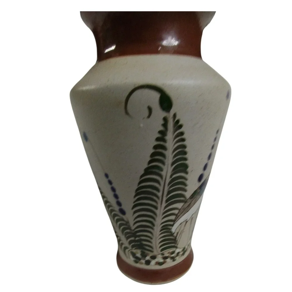 Handmade Mendez Mayers Pottery Vase‎ Bird Butterfly Folk Art Terracotta